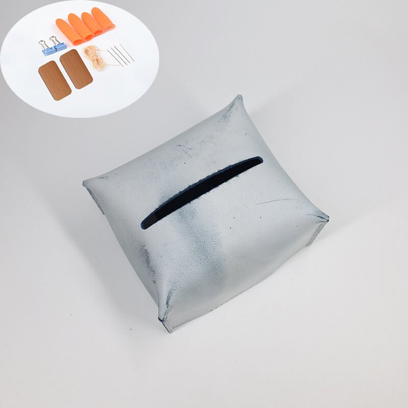 Tissue Box Cover Fog Wax Leather DIY Kit – Babylon Leather - Babylon LeatherBabylon LeatherCY05-Blue