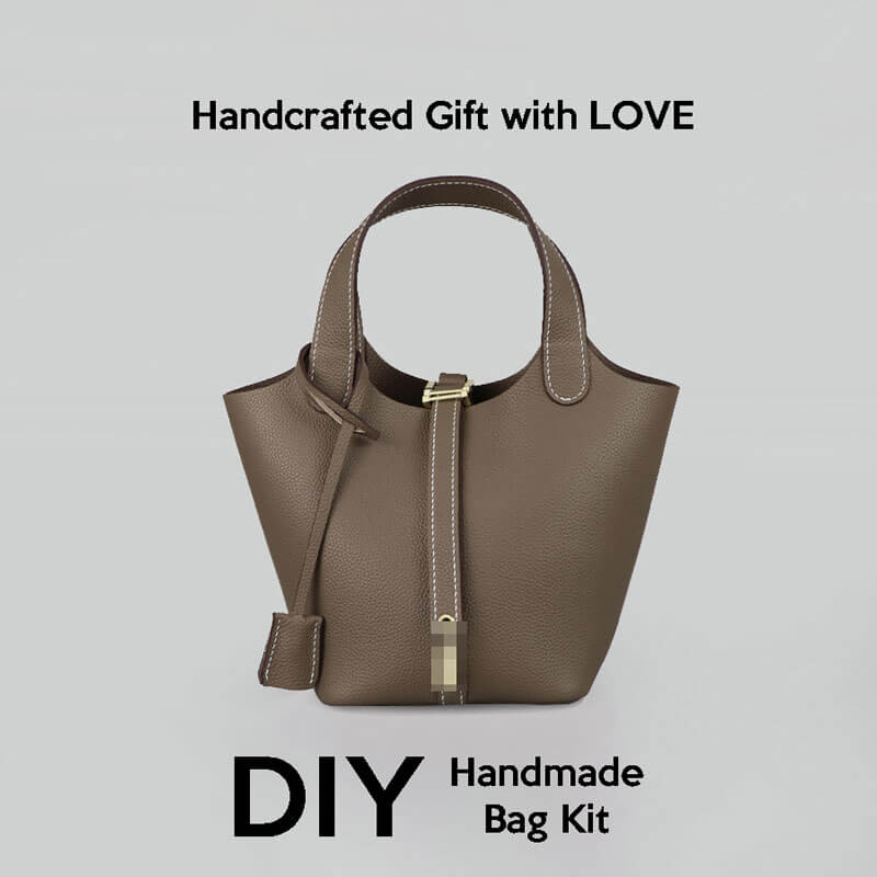 Togo Leather Picotin Bag DIY Kit – Babylon Leather - Babylon LeatherBabylon LeatherSY40 - Brown - Lined & Large - Gold & White