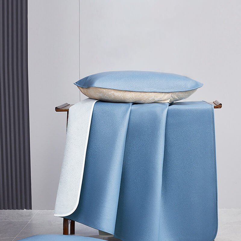Top Grain Buffalo Leather Bed Mat and Pillowcase Set - Babylon LeatherBabylon LeatherBMN02-Blue-3.0mm Thick - Single Piece-0.8m Bed