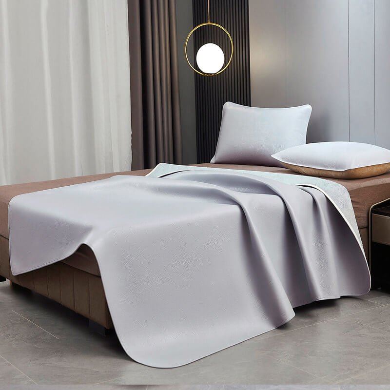 Top Grain Buffalo Leather Bed Mat and Pillowcase Set - Babylon LeatherBabylon LeatherBMN02-Grey-4.0mm Thick - Single Piece-0.8m Bed