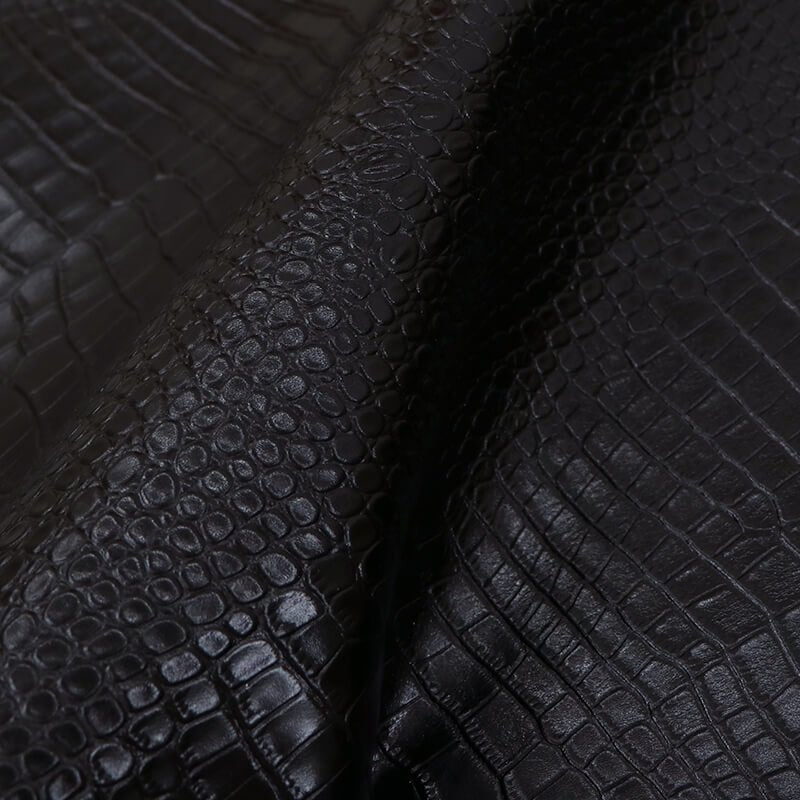 Top Grain Crocodile Embossed Leather – Babylon Leather - Babylon LeatherBabylon LeatherLT020-Black-1.0-1.2mm-5 sq. ft.