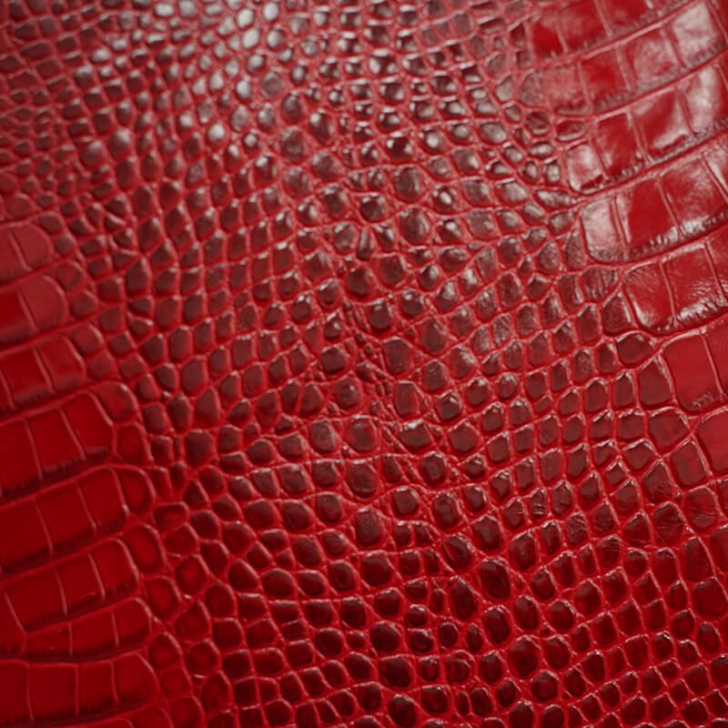 Top Grain Crocodile Embossed Leather – Babylon Leather - Babylon LeatherBabylon LeatherLT020-Red-1.0-1.2mm-5 sq. ft.