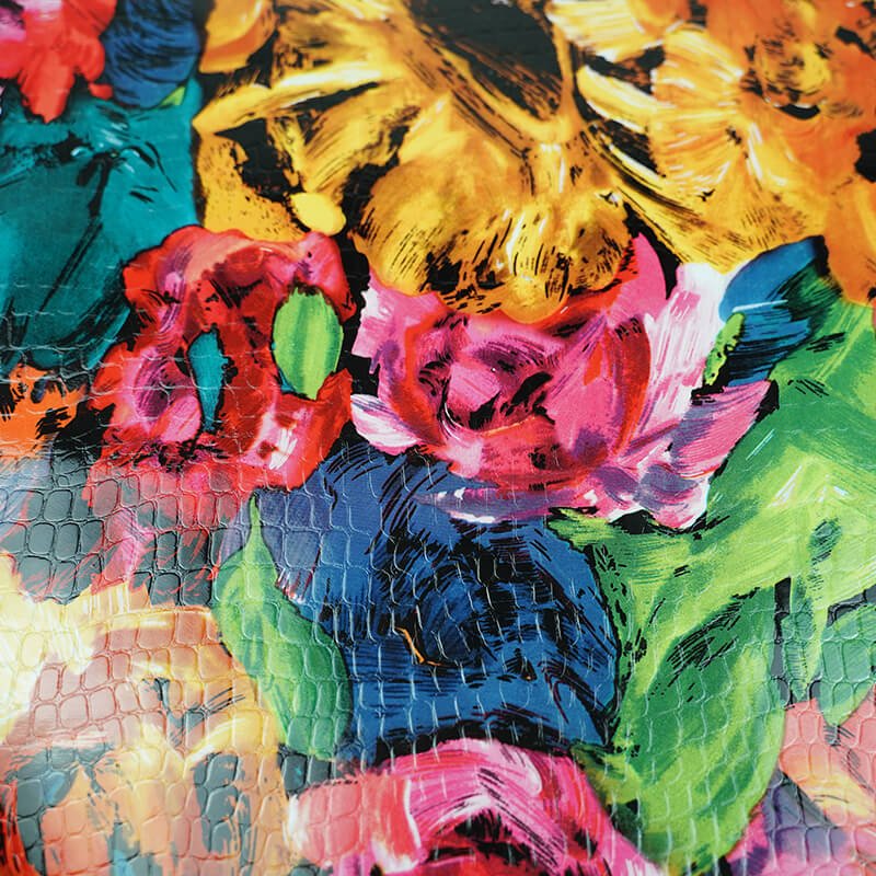 Top Grain Floral Printed Stone Grain Leather – Babylon Leather - Babylon LeatherBabylon LeatherLT046-Multi Corlor-1.5-1.7mm-5 sq. ft.