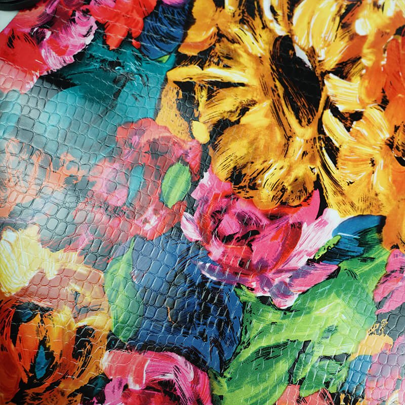 Top Grain Floral Printed Stone Grain Leather – Babylon Leather - Babylon LeatherBabylon LeatherLT046-Multi Corlor-1.5-1.7mm-5 sq. ft.
