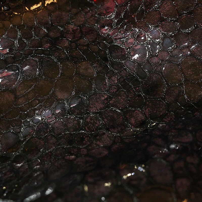Top Grain Glossy Stone Pebble Embossed Leather – Babylon Leather - Babylon LeatherBabylon LeatherLT026-Black Cherry-1.2-1.4mm-5 sq. ft.