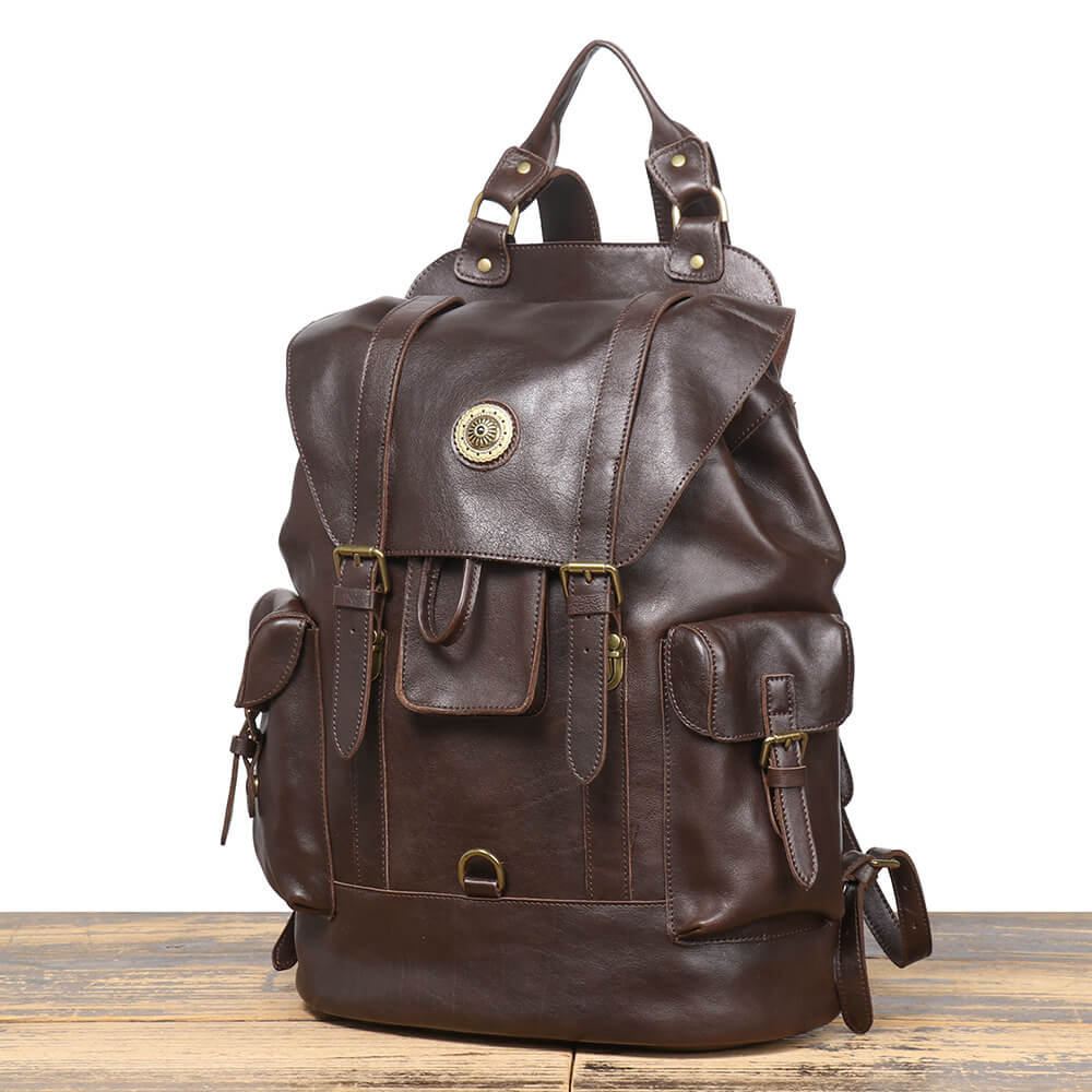 Top Grain Leather Backpack for Work and Travel – Babylon Leather - Babylon LeatherBabylon LeatherLJ085 - Dark Brown