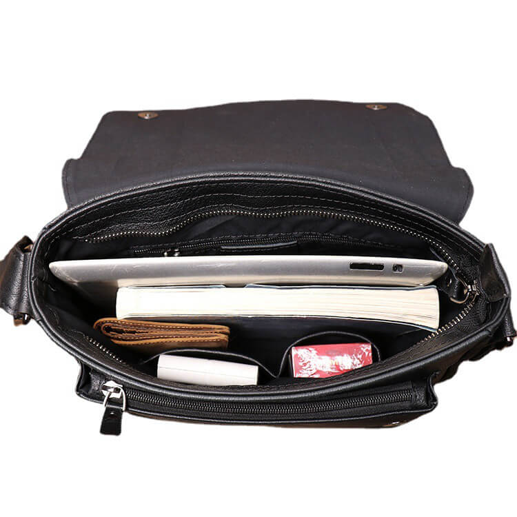 Top Grain Leather Casual Crossbody Bag – Babylon Leather - Babylon LeatherBabylon LeatherLJ008 - Black