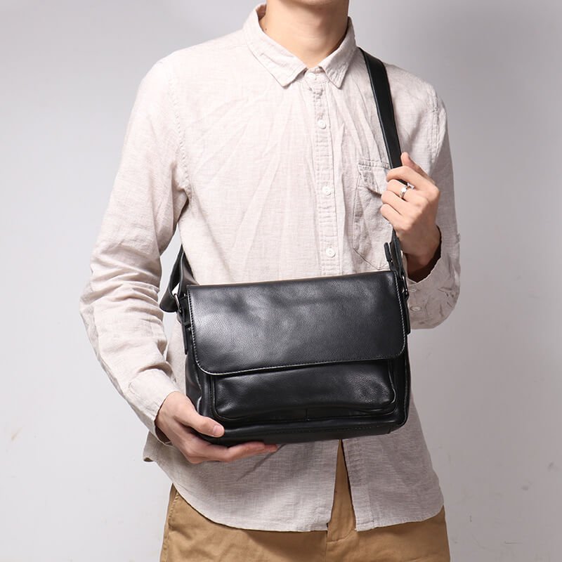Top Grain Leather Casual Crossbody Bag – Babylon Leather - Babylon LeatherBabylon LeatherLJ008 - Black