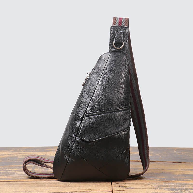 Top Grain Leather Compact Shoulder Sling Bag for Men – Babylon Leather - Babylon LeatherBabylon LeatherLJ096 - Black - B