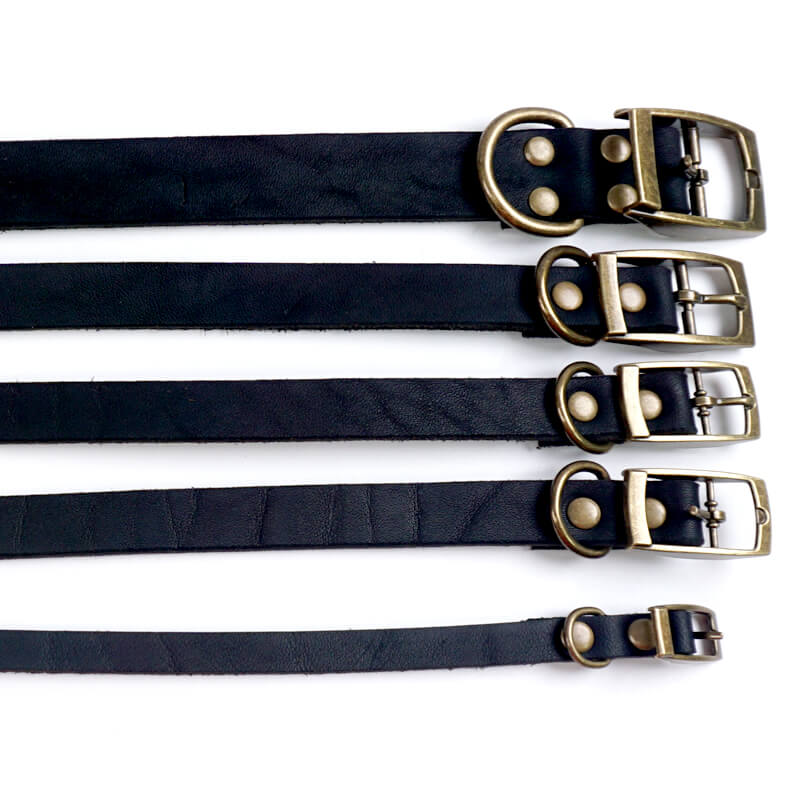 Top - Grain Leather Dog Collar with Solid Brass Hardware – Babylon Leather - Babylon LeatherBabylon LeatherLP05-Brown-S
