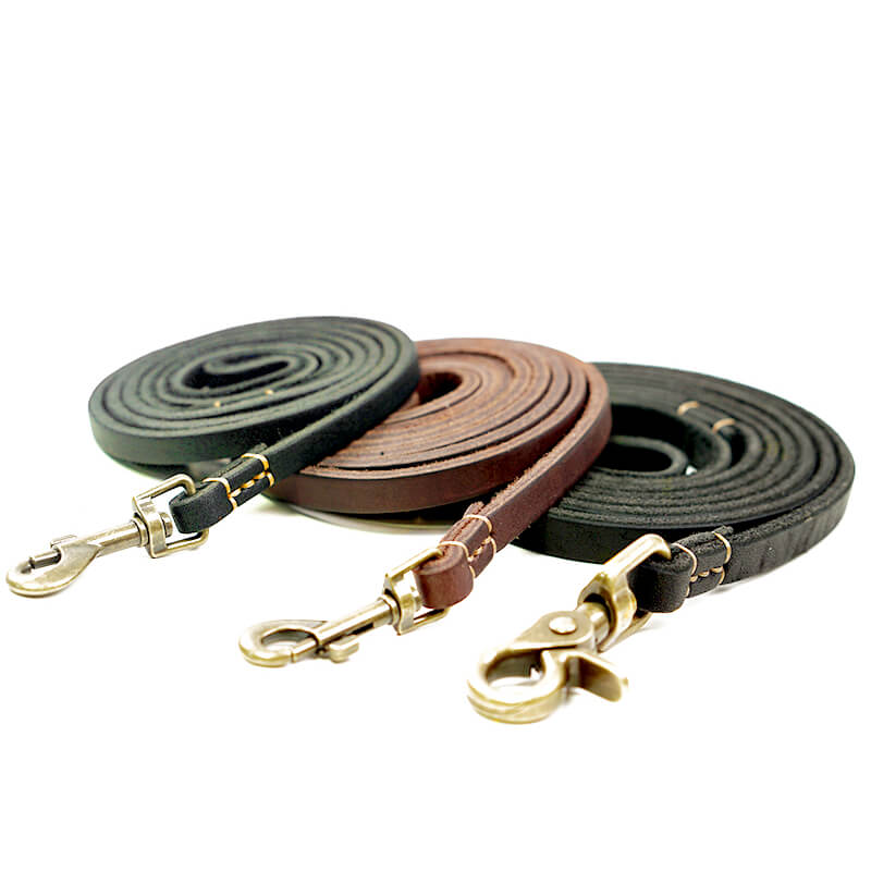Top - Grain Leather Dog Leash for Small & Medium Breeds – Babylon Leather - Babylon LeatherBabylon LeatherLP06-Black-S