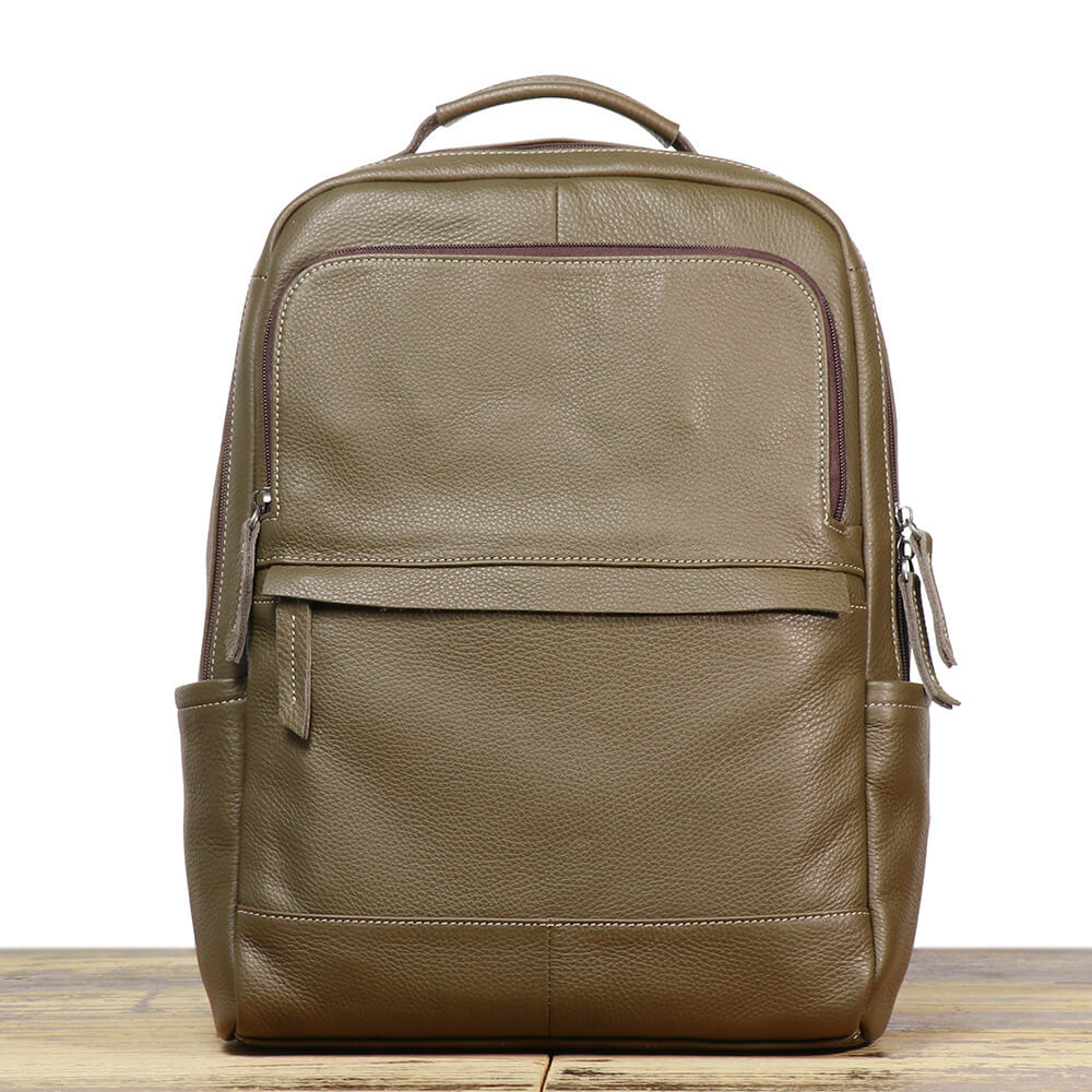 Top Grain Leather Laptop Backpack Travel Bag – Babylon Leather - Babylon LeatherBabylon LeatherLJ055 - Green