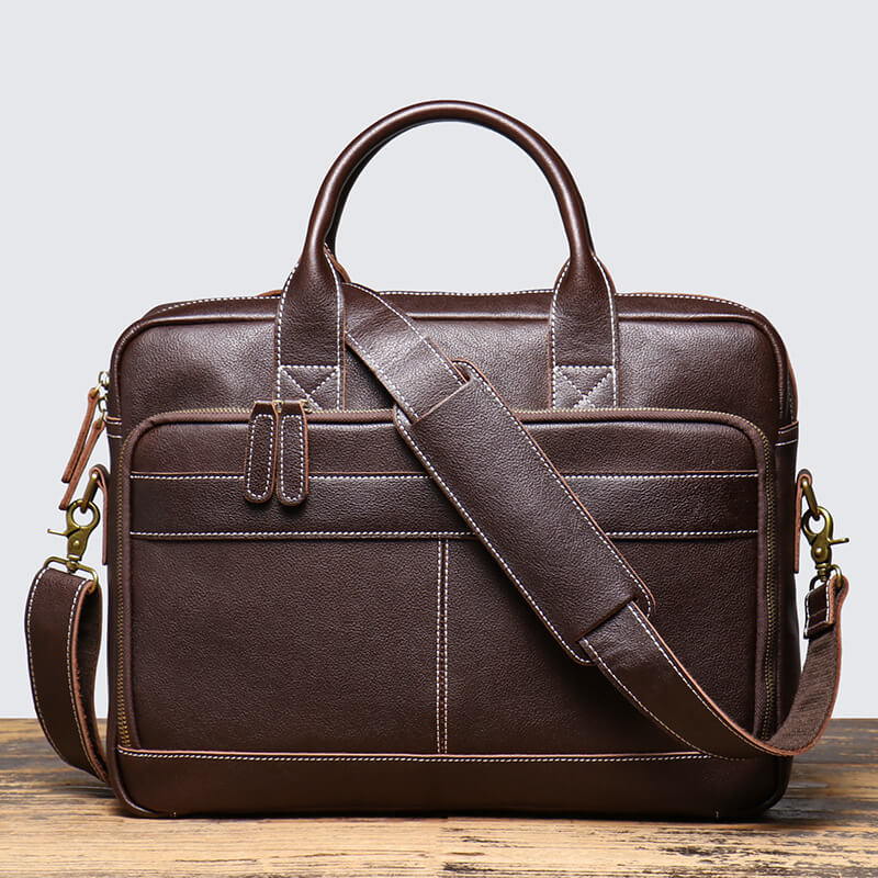 Top Grain Leather Laptop Briefcase – Babylon Leather - Babylon LeatherBabylon LeatherLJ083 - Coffee