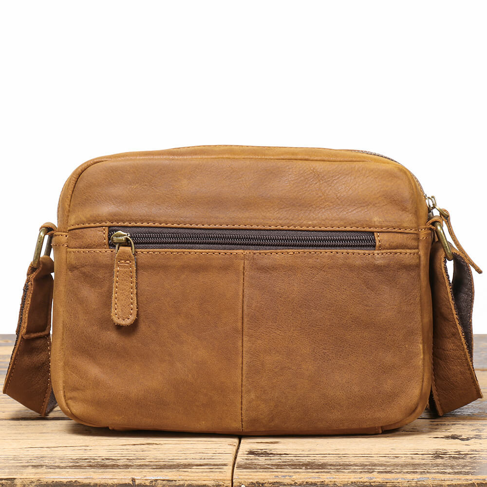 Top Grain Leather Men’s Crossbody Bag – Babylon Leather - Babylon LeatherBabylon LeatherLJ077 - Brown