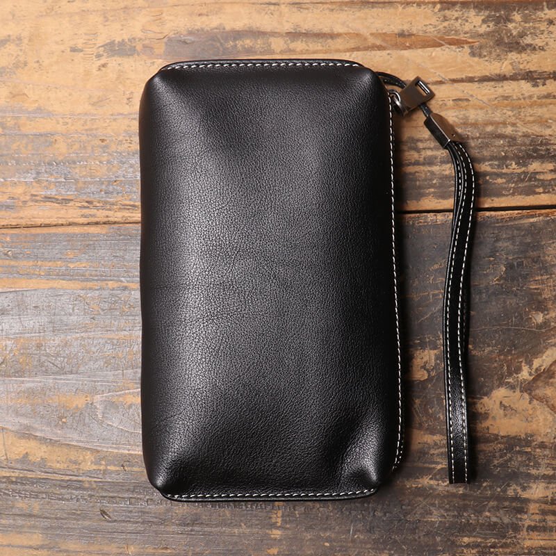 Top - Grain Leather Organizer Wristlet Wallet – Babylon Leather - Babylon LeatherBabylon LeatherLJ119-Black