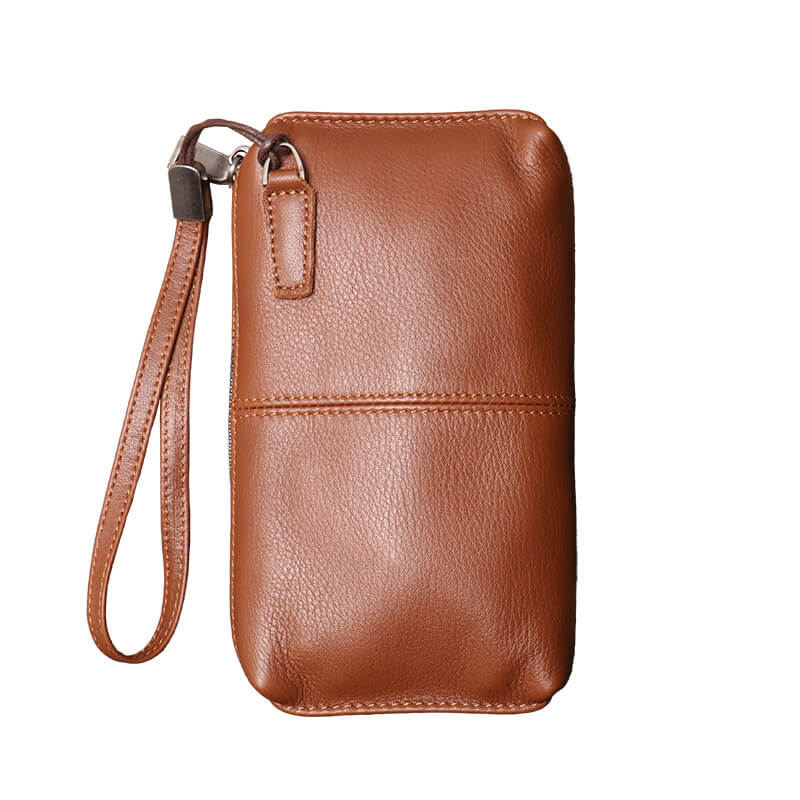 Top - Grain Leather Organizer Wristlet Wallet – Babylon Leather - Babylon LeatherBabylon LeatherLJ119-Brown