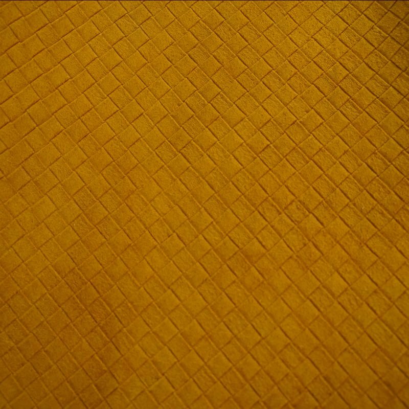 Top Grain Woven Embossed Leather – Babylon Leather - Babylon LeatherBabylon LeatherLT036-Mustard Yellow-0.9-1.1mm-5 sq. ft.