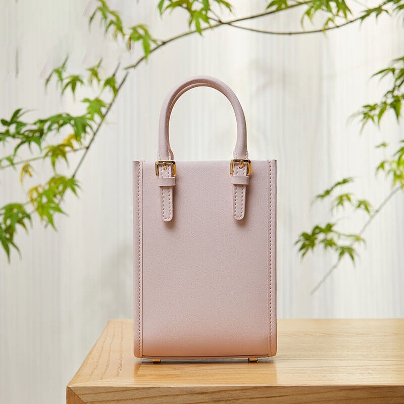 Tranquil Pavilion Leather and Silk Square Handbag – Babylon Leather - Babylon LeatherBabylon LeatherTX048-Pink