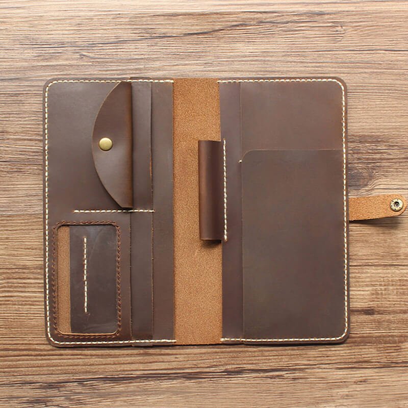 Travel Passport Wallet Crazy Horse Leather DIY Kit – Babylon Leather - Babylon LeatherBabylon LeatherCY56-Brown