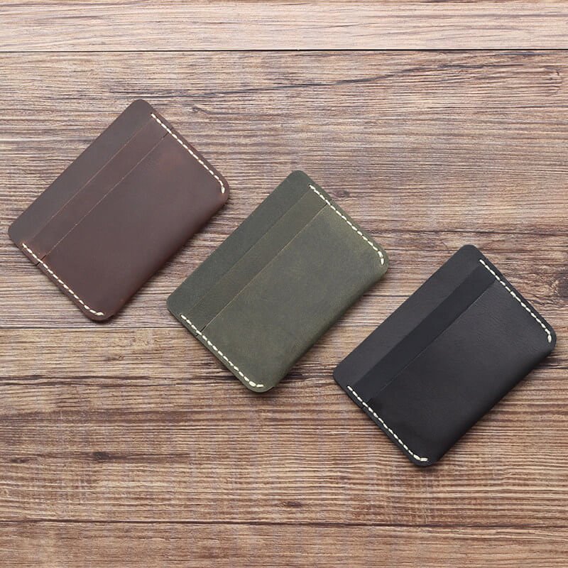 Ultra-Thin Card Wallet Crazy Horse Leather DIY Kit – Babylon Leather - Babylon LeatherBabylon LeatherCY62-Brown