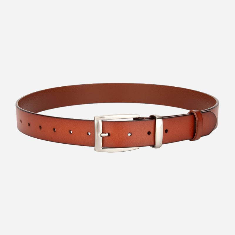 Unisex Top - Grain Cowhide Belt with Smooth Buckle – Babylon Leather - Babylon LeatherBabylon LeatherDJ05-Chestnut