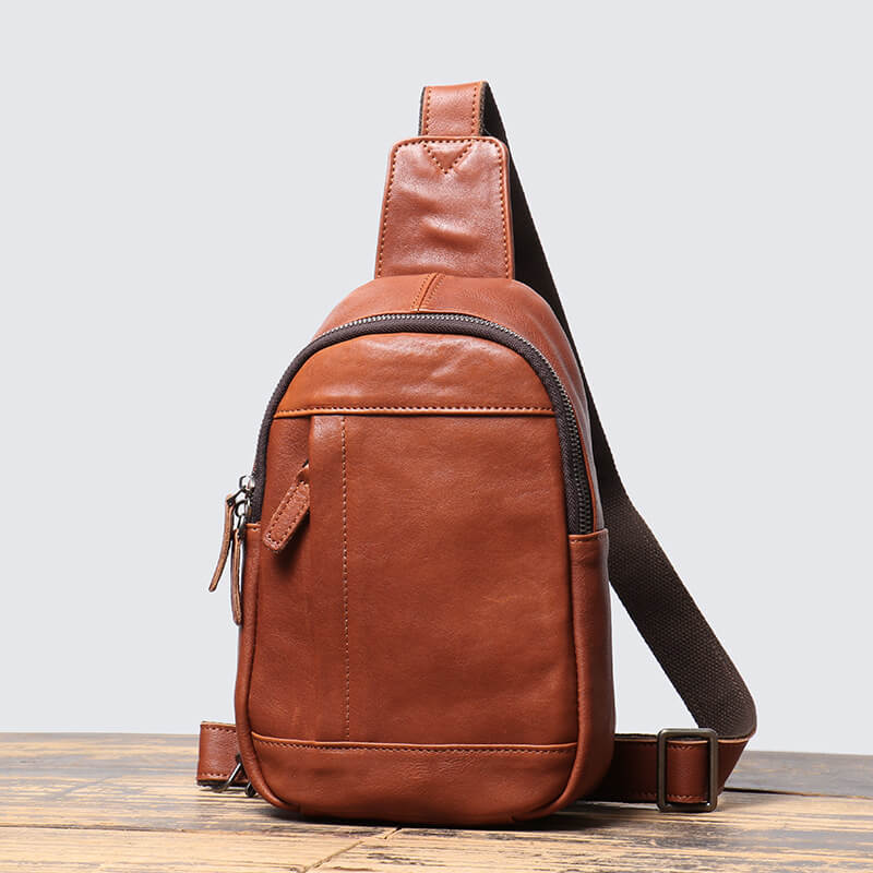 Urban Style Men’s Leather Crossbody Sling Bag – Babylon Leather - Babylon LeatherBabylon LeatherLJ026 - Black