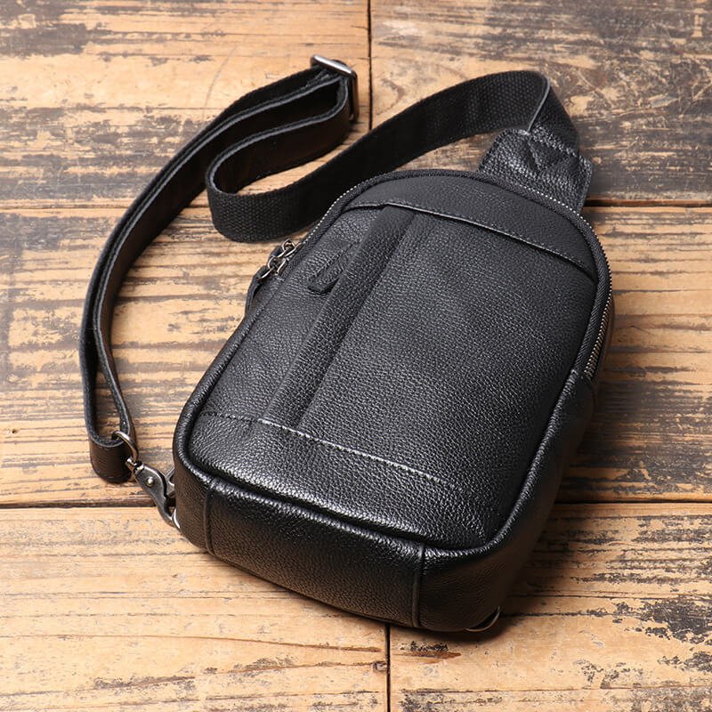 Urban Style Men’s Leather Crossbody Sling Bag – Babylon Leather - Babylon LeatherBabylon LeatherLJ026 - Black