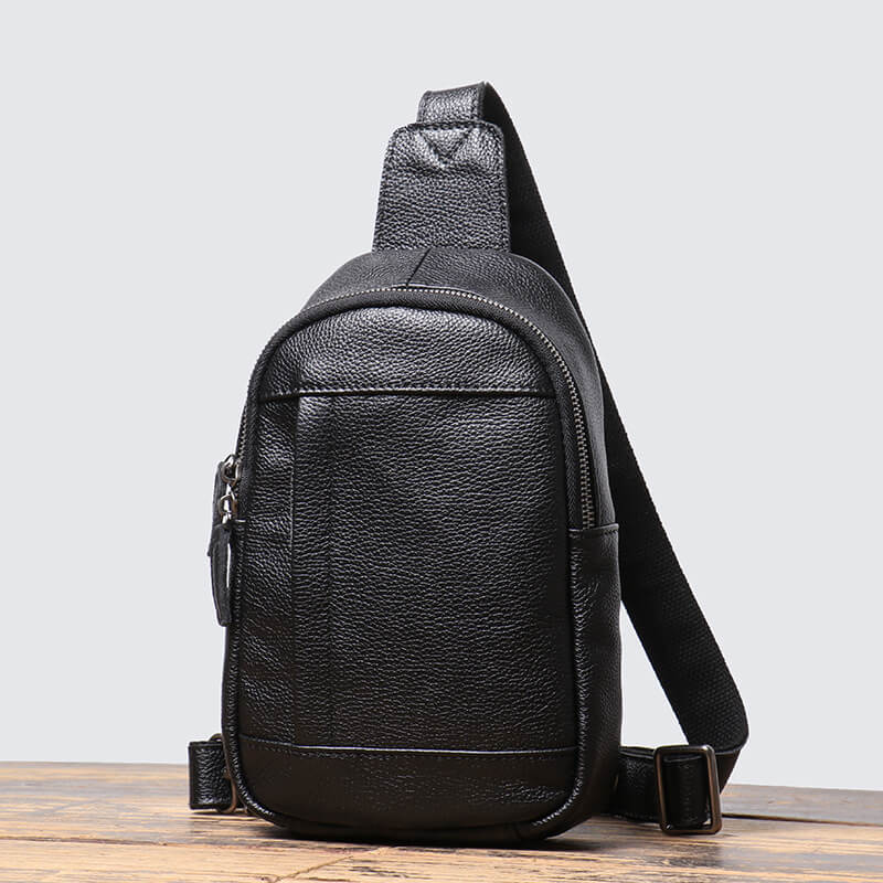 Urban Style Men’s Leather Crossbody Sling Bag – Babylon Leather - Babylon LeatherBabylon LeatherLJ026 - Black