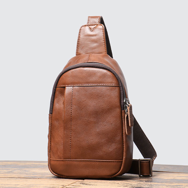 Urban Style Men’s Leather Crossbody Sling Bag – Babylon Leather - Babylon LeatherBabylon LeatherLJ026 - Black