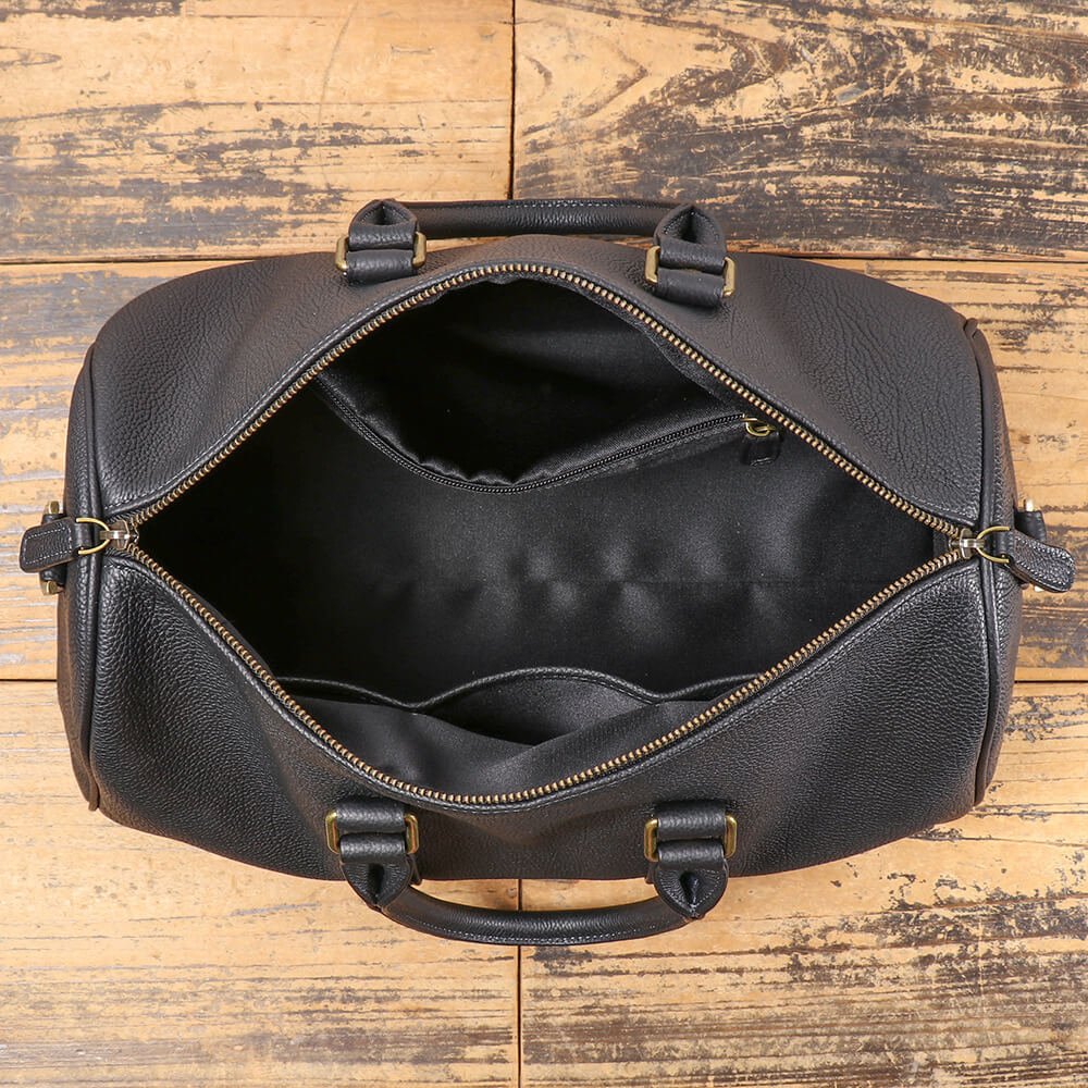 Urban Top - Grain Leather Barrel Duffel Bag – Babylon Leather - Babylon LeatherBabylon LeatherLJ115-Black