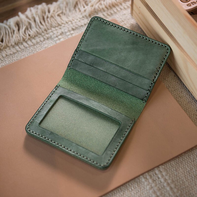 Vegetable - Tanned Leather Card Case DIY Kit – Babylon Leather - Babylon LeatherBabylon LeatherLZ55-Green-Fog Wax Leather