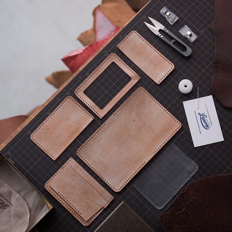 Vegetable - Tanned Leather Card Case DIY Kit – Babylon Leather - Babylon LeatherBabylon LeatherLZ55-Yellow-Fog Wax Leather