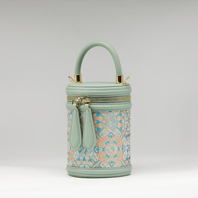 Veins of Passage Leather and Silk Bucket Bag – Babylon Leather - Babylon LeatherBabylon LeatherTX210-Light Green