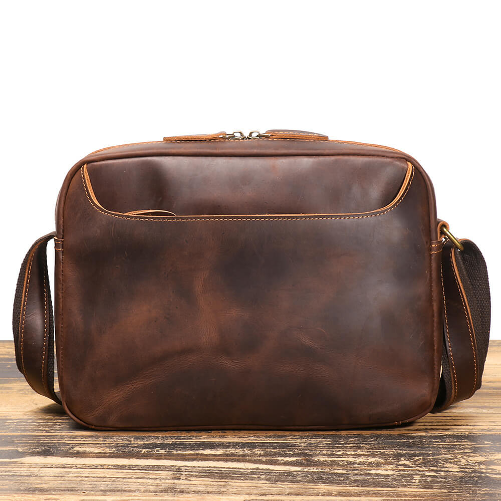Versatile Men’s Leather Crossbody Messenger Bag – Babylon Leather - Babylon LeatherBabylon LeatherLJ043 - Dark Brown
