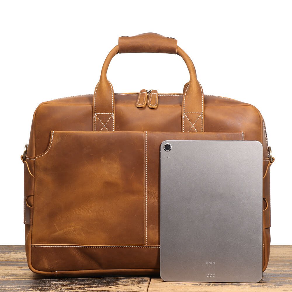 Vintage Brown Leather Laptop Briefcase – Babylon Leather - Babylon LeatherBabylon LeatherLJ057 - Brown