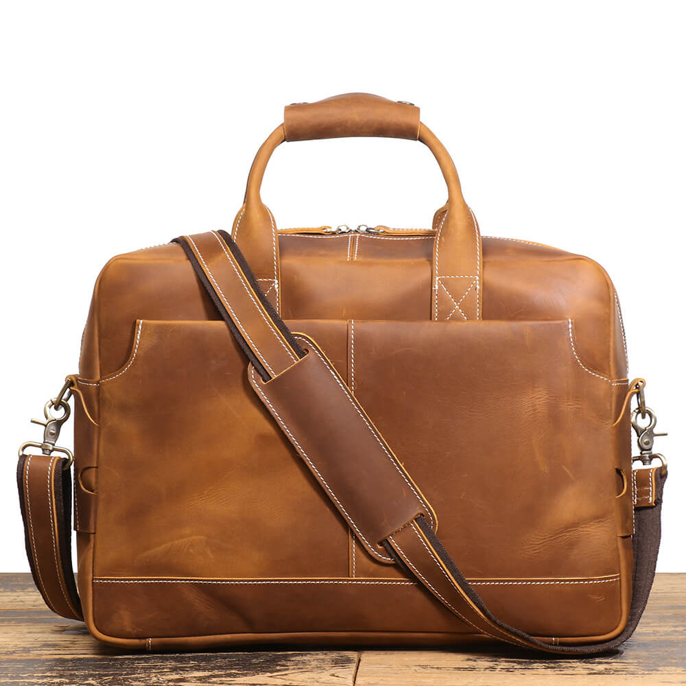 Vintage Brown Leather Laptop Briefcase – Babylon Leather - Babylon LeatherBabylon LeatherLJ057 - Brown