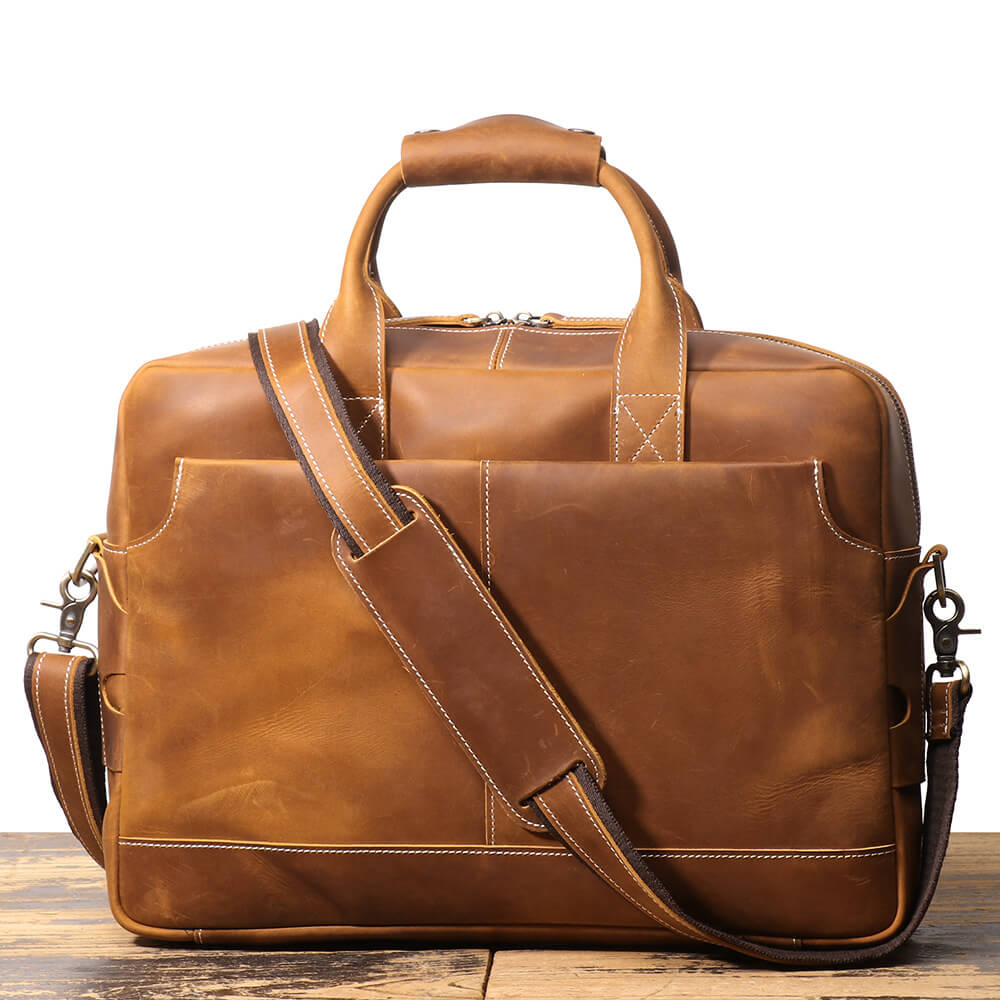 Vintage Brown Leather Laptop Briefcase – Babylon Leather - Babylon LeatherBabylon LeatherLJ057 - Brown