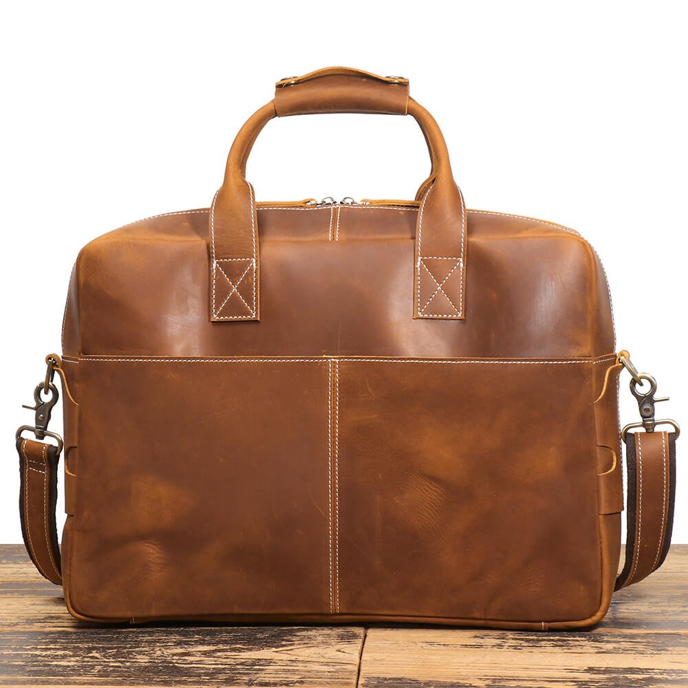 Vintage Brown Leather Laptop Briefcase – Babylon Leather - Babylon LeatherBabylon LeatherLJ057 - Brown