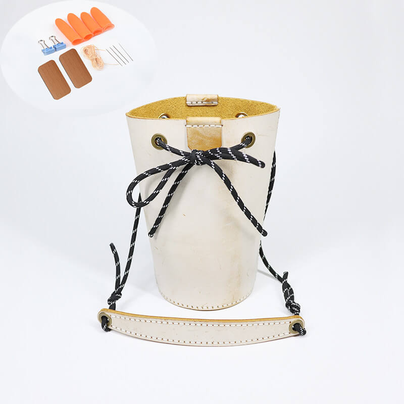 Vintage Crossbody Bucket Bag Fog Wax Leather DIY Kit – Babylon Leather - Babylon LeatherBabylon LeatherCY03-Brown
