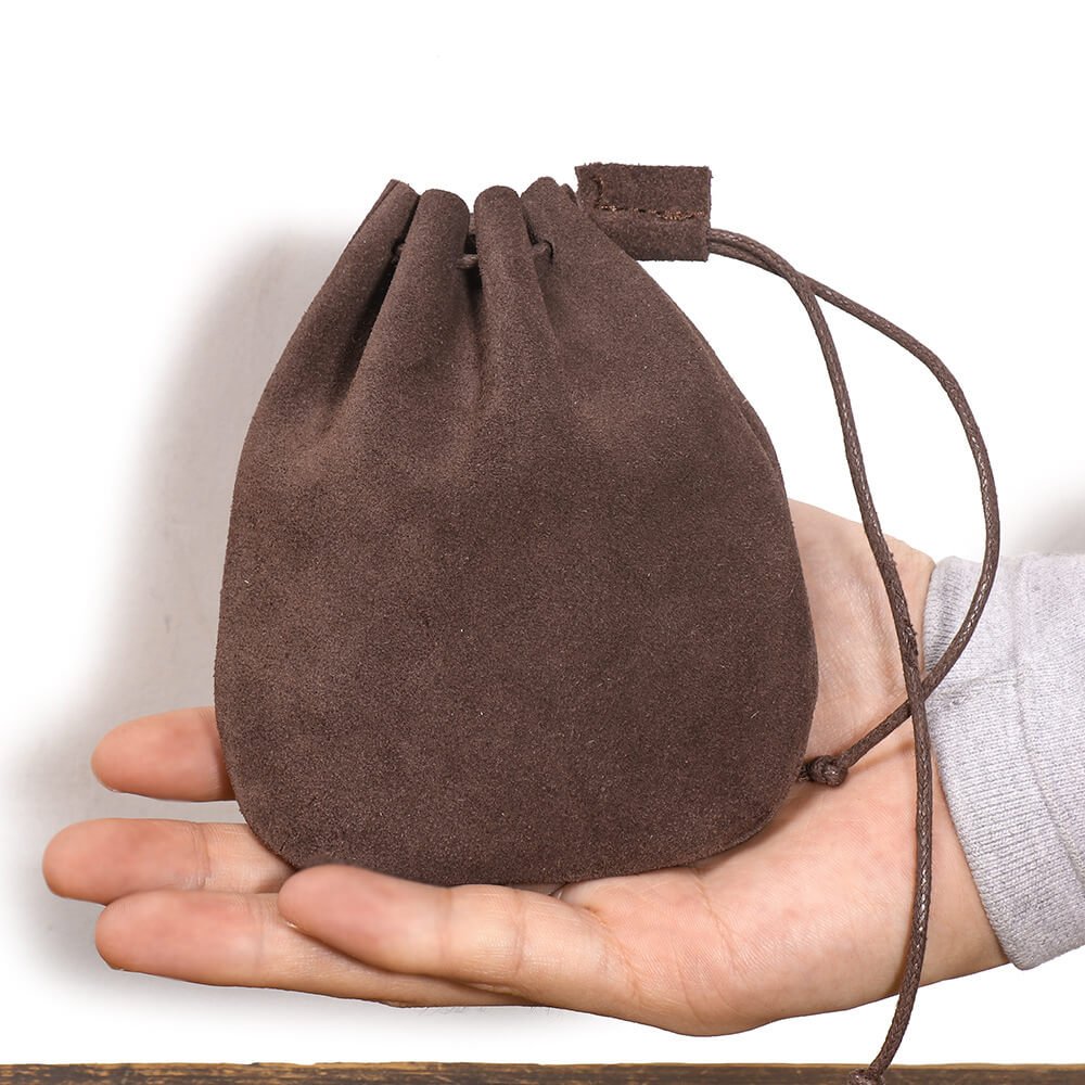 Vintage Drawstring Top - Grain Leather Women Coin Pouch – Babylon Leather - Babylon LeatherBabylon LeatherLJ135-Black
