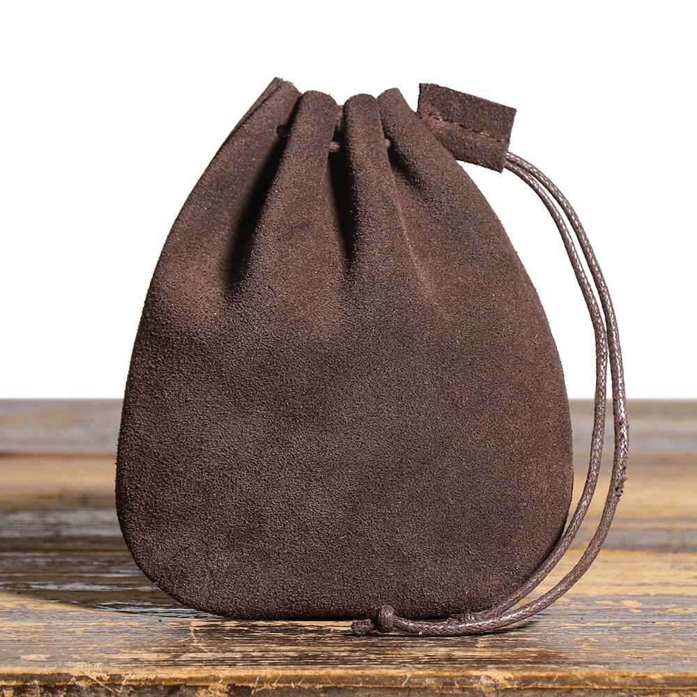 Vintage Drawstring Top - Grain Leather Women Coin Pouch – Babylon Leather - Babylon LeatherBabylon LeatherLJ135-Black