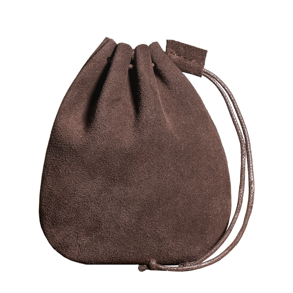 Vintage Drawstring Top - Grain Leather Women Coin Pouch – Babylon Leather - Babylon LeatherBabylon LeatherLJ135-Black
