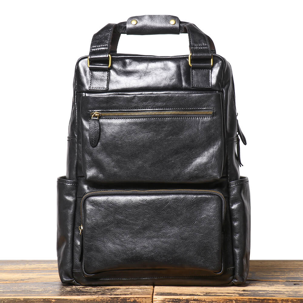Vintage Durable Top Grain Leather Duffel Backpack – Babylon Leather - Babylon LeatherBabylon LeatherLJ070 - Black
