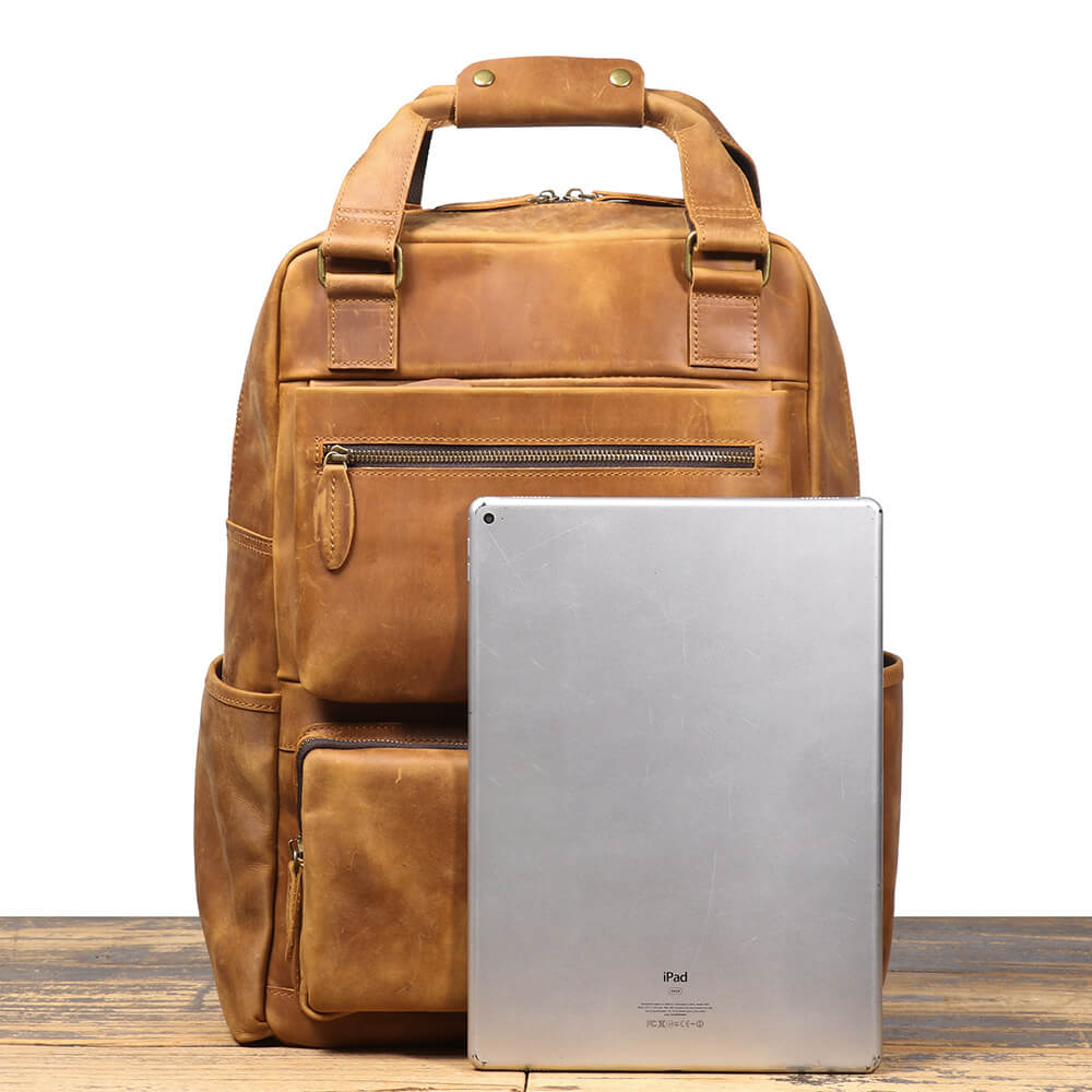 Vintage Durable Top Grain Leather Duffel Backpack – Babylon Leather - Babylon LeatherBabylon LeatherLJ070 - Brown