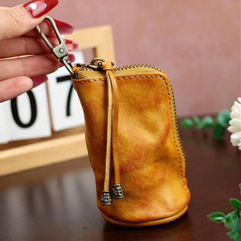 Vintage Leather Belt Key Pouch – Babylon Leather - Babylon LeatherBabylon LeatherLLZ83-Yellow