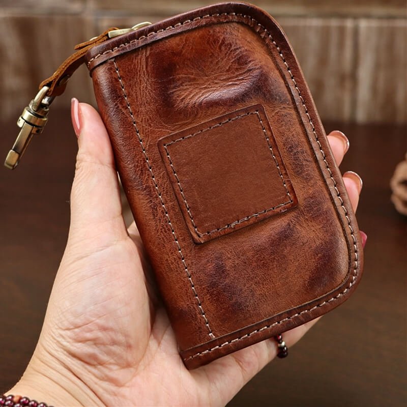 Vintage Leather Key Pouch – Babylon Leather - Babylon LeatherBabylon LeatherLLZ79-Brown