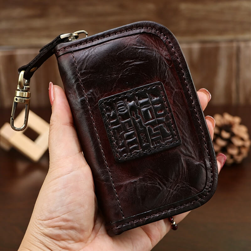 Vintage Leather Key Pouch – Babylon Leather - Babylon LeatherBabylon LeatherLLZ79-Coffee