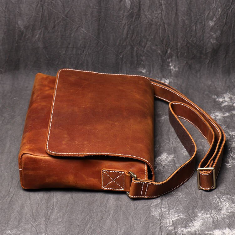 Vintage Leather Messenger Shoulder Bag – Babylon Leather - Babylon LeatherBabylon LeatherLJ003 - Coffee
