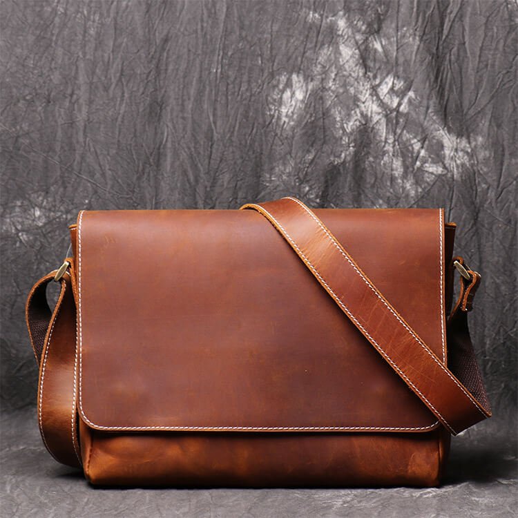 Vintage Leather Messenger Shoulder Bag – Babylon Leather - Babylon LeatherBabylon LeatherLJ003 - Coffee