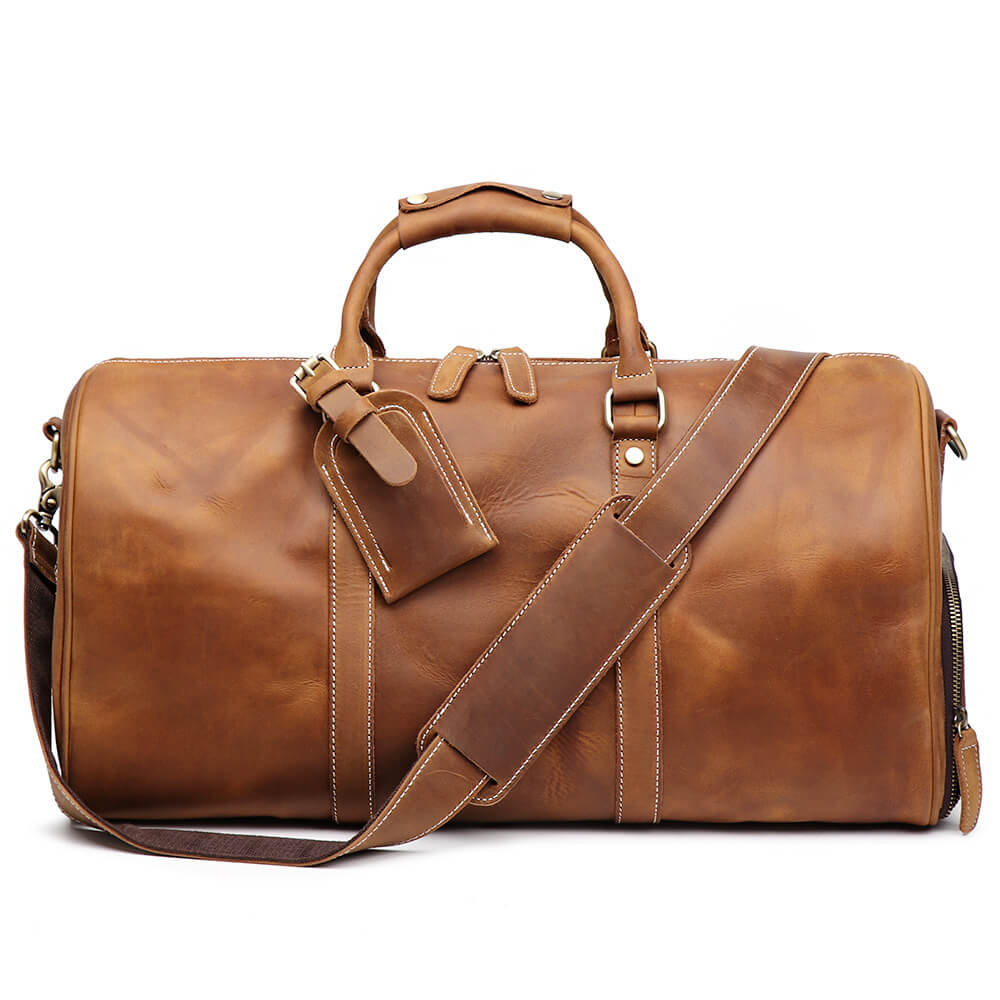 Vintage Leather Travel Duffel Bag – Babylon Leather - Babylon LeatherBabylon LeatherLJ002 - Brown